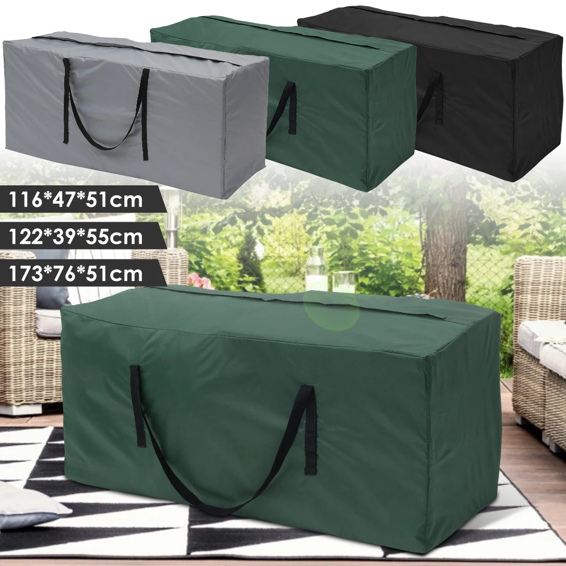  Cushion Storage Bag Large Capacity Furniture Protective Cover Outdoor Garden Waterproof Dustproof Christmas Tree Organizer New #