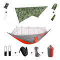  Anti Outdoor Camping Hammock With Mosquito Net And Rain Tent Equipment Supplies Shelters Camp Bed Survival Portable Hammock #