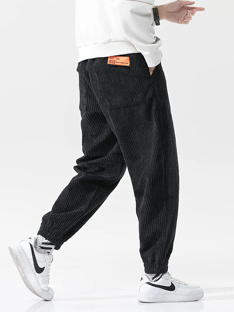   Men's Corduroy Joggers - Comfortable Streetwear Pants   