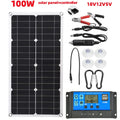  600W 18V Solar Panel Dual USB 12V/5V DC Single Crystal Flexible Solar Charger 