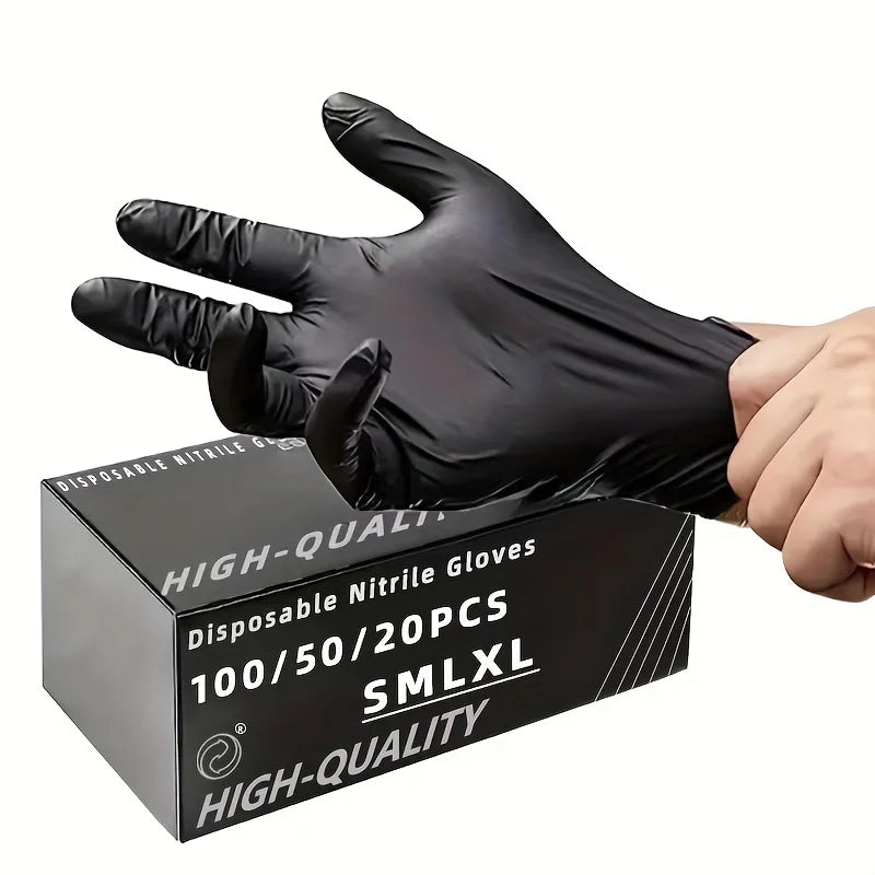   Disposable Black Nitrile Gloves - Durable, Versatile & Protective   