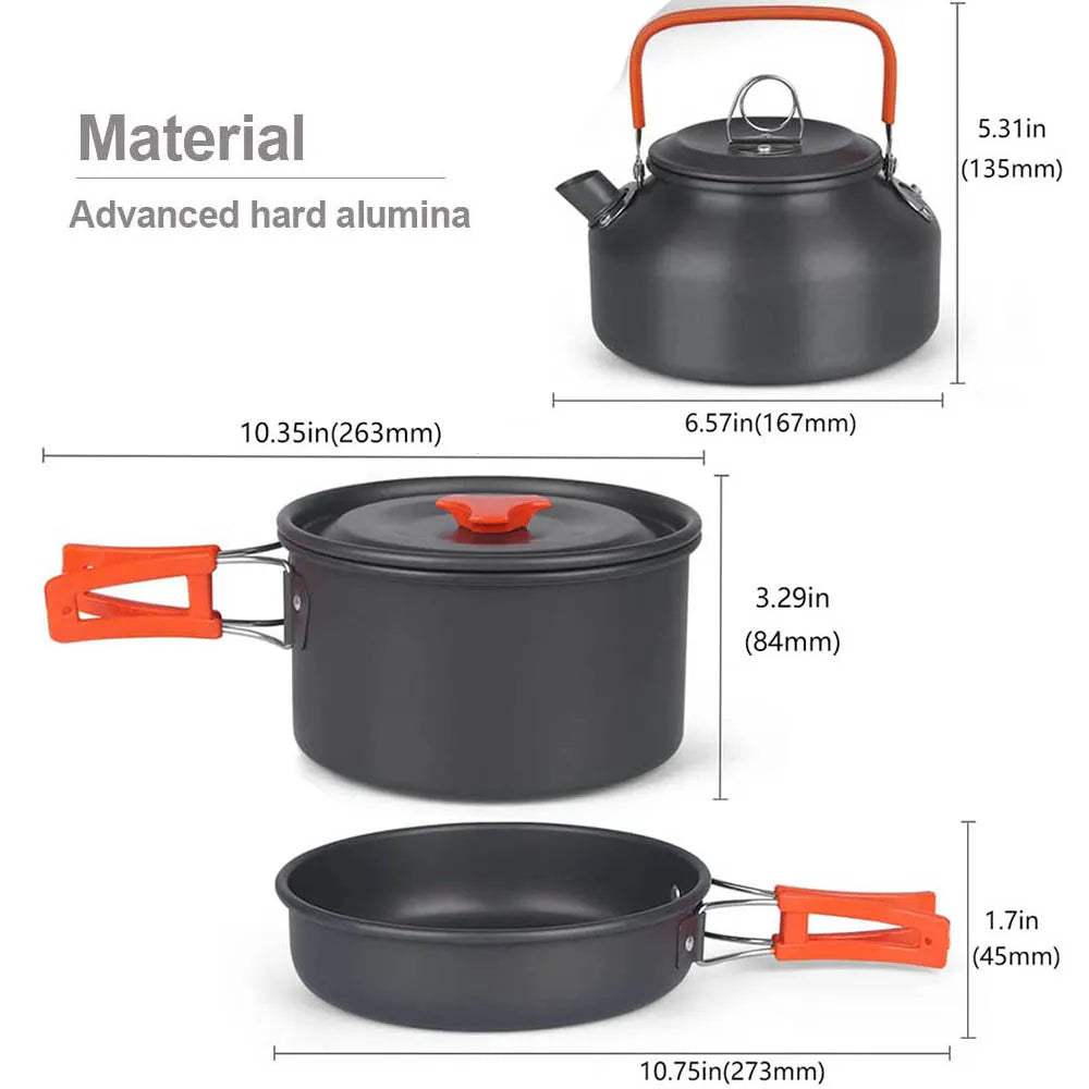   Complete Camping Cookware Set: Lightweight and Portable Kit   