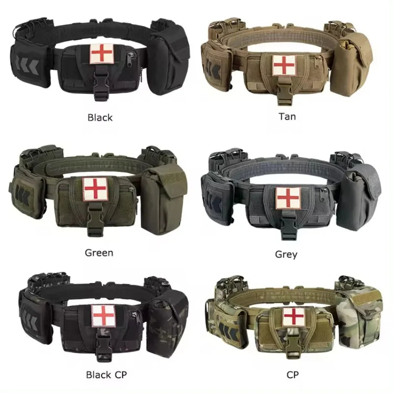   Tactical Belt with Medical Pouch - Military Gear and First Aid Kit   