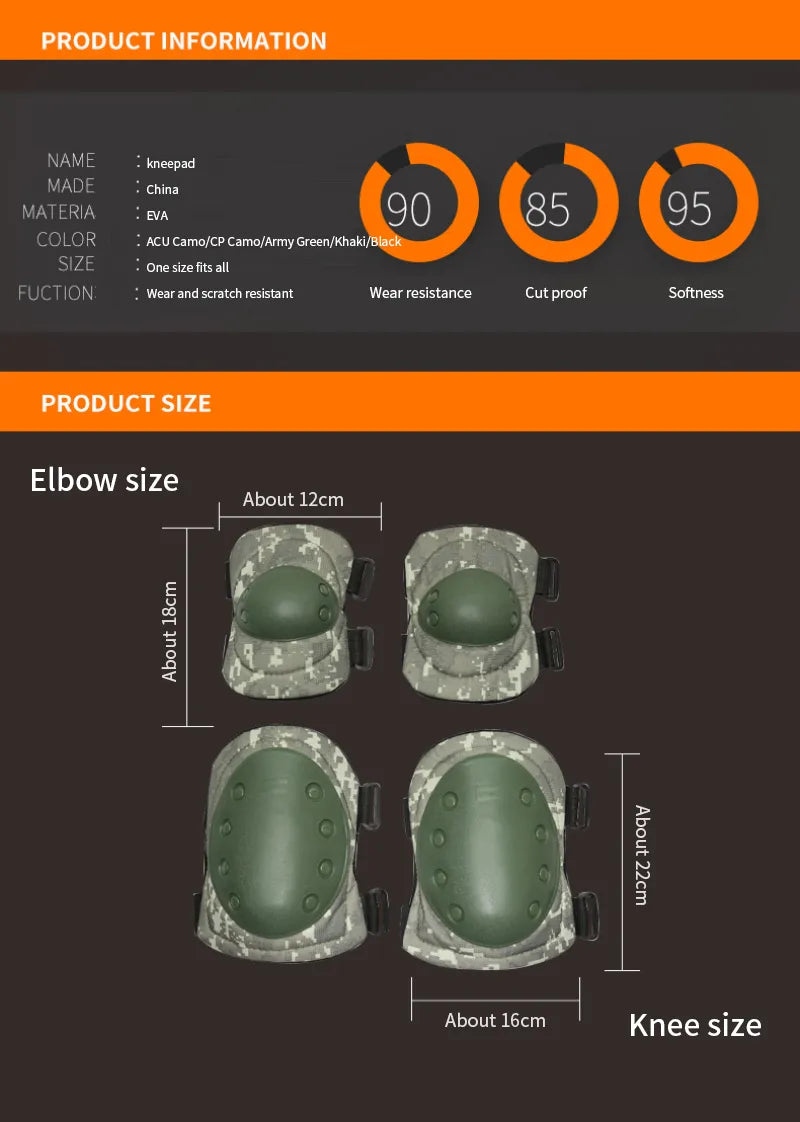   Zipper Anti-Collision Knee & Elbow Pads | Level 2 Protection   