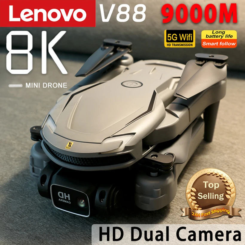  Lenovo V88 Drone 8K Professional HD Aerial Dual-Camera 5G GPS Obstacle Avoidance Drone Quadcopter Toy UAV 9000M Free shipping #