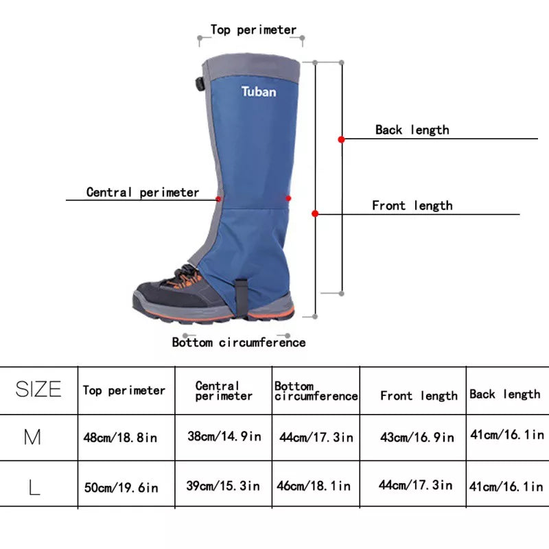   Durable Waterproof Gaiters for Hiking and Outdoor Activities   