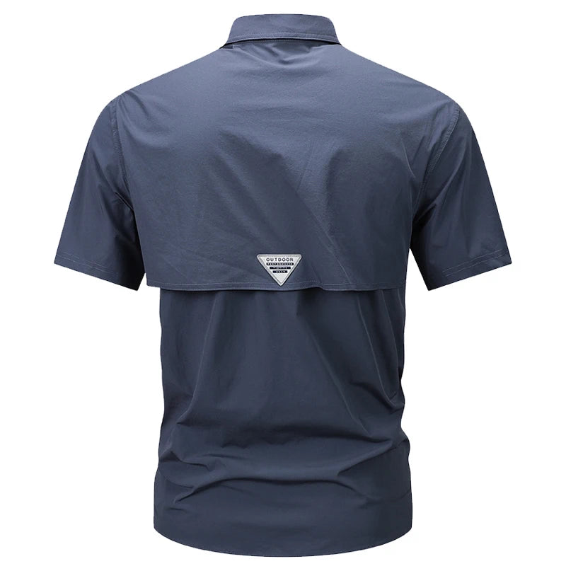   Men's Summer Short Sleeve Cargo Shirt - Casual Tactical Polo   