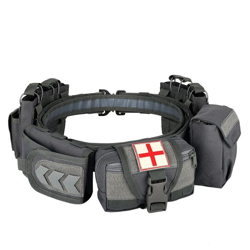   Tactical Belt with Medical Pouch - Military Gear and First Aid Kit   