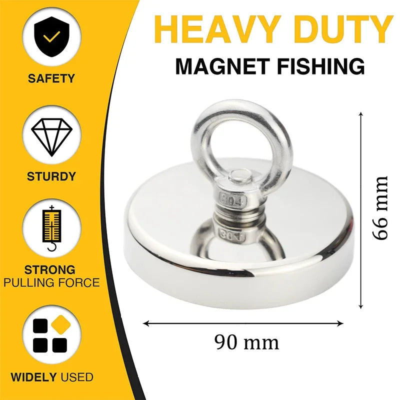   Super Strong Neodymium Fishing Magnets – Heavy-Duty Rare Earth Magnets   