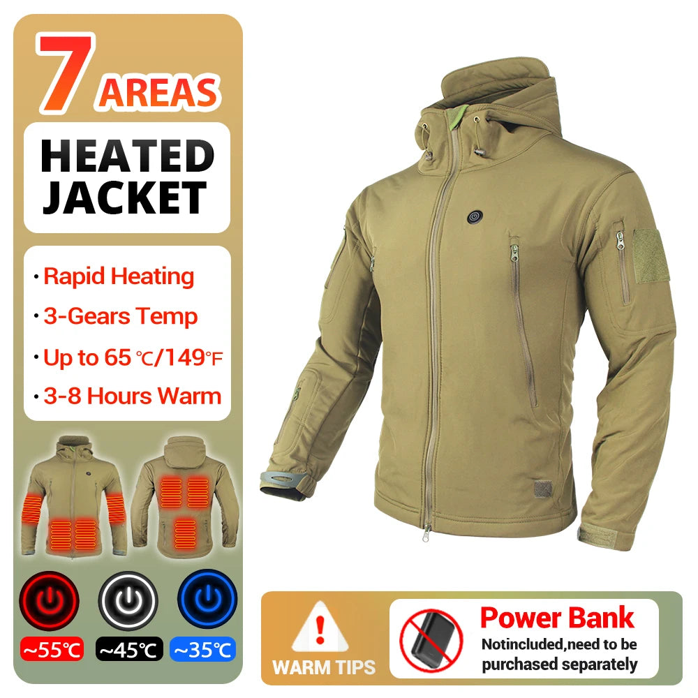   Heated Jacket for Men & Women - Tactical Fall Windbreaker   