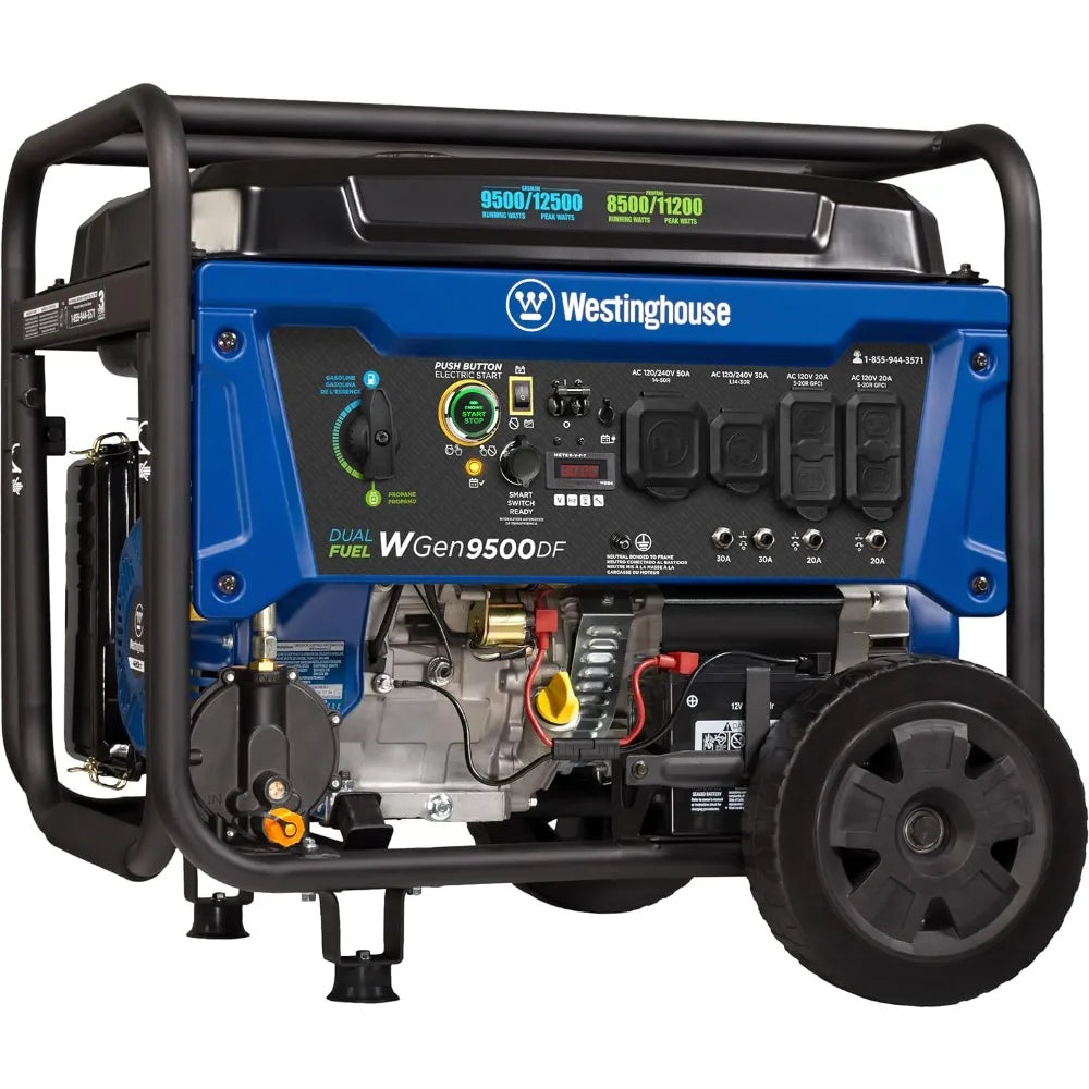   12500 Watt Dual Fuel Home Backup Portable Generator   