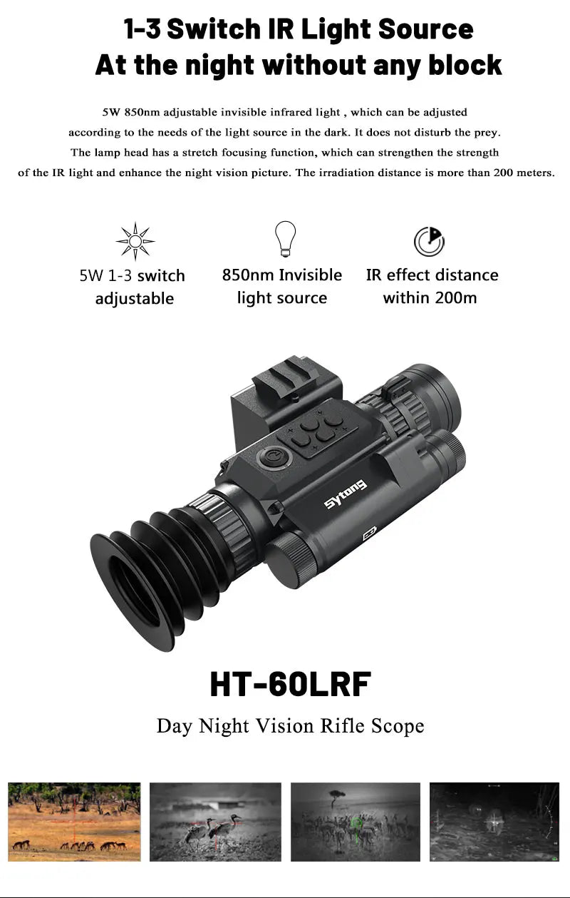   Night Vision Rifle Scope Integrated Laser Range Finder   