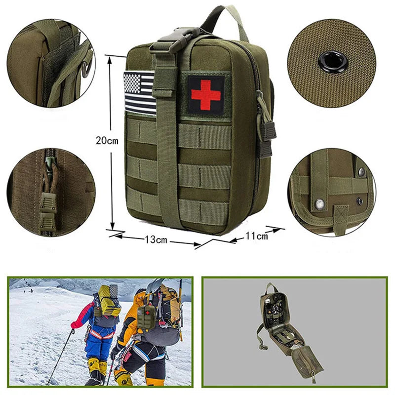   Survival First Aid Kit - MOLLE Pouch Included   