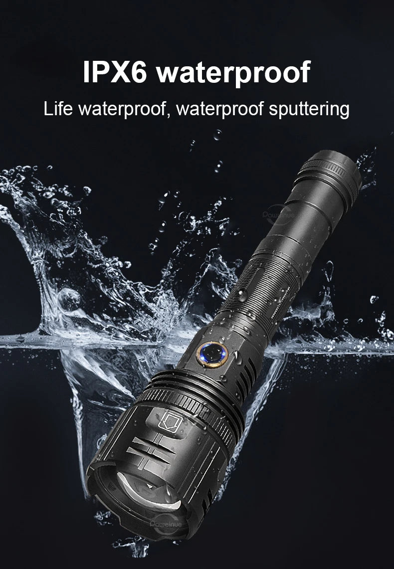   Ultra Powerful LED Flashlight Torch Rechargeable, Waterproof, Durable   