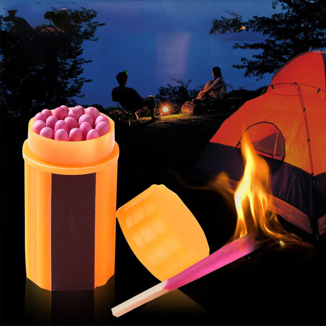   40 Pcs Waterproof Matches with Case - Stormproof Fire Starters   