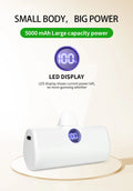   Portable Power Bank - 5000mAh, Built-In Cables, LED Lamp, Multi-Color   