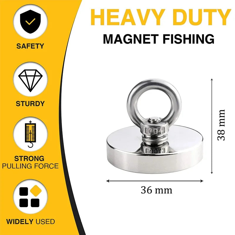   Super Strong Neodymium Fishing Magnets – Heavy-Duty Rare Earth Magnets   