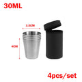   4Pcs/Set Outdoor Stainless Steel Water Cup With Case   