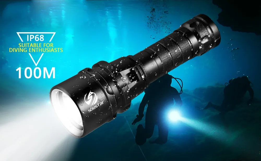  High Power Diving Flashlight IP68 Waterproof Rating 