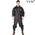   Waterproof PVC & Knitted Wader Pants with Boots - Fishing Gear Suit   