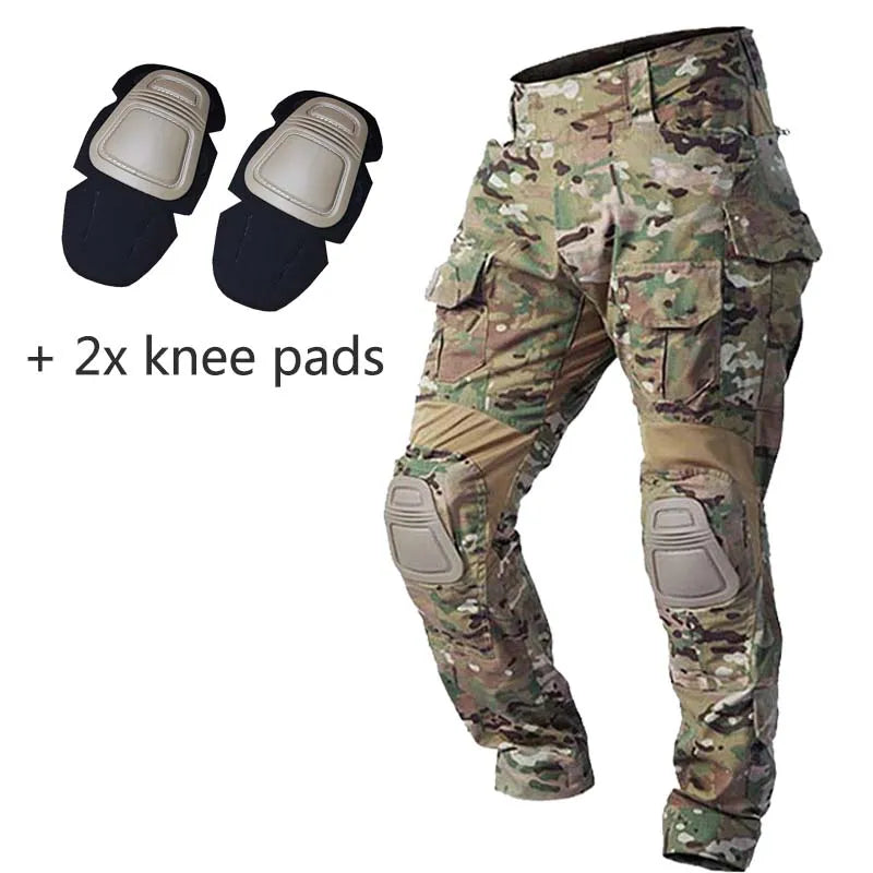   Combat Uniform and Pads Safari Tactical Pants Military Uniform Army   