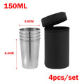   4Pcs/Set Outdoor Stainless Steel Water Cup With Case   