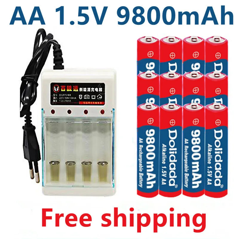  2-16pcs New Tag AA battery 9800 mah rechargeable battery AA 1.5 V Rechargeable 