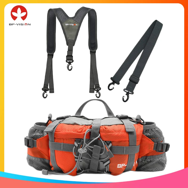  BP-VISION Outdoor Hike Waist Bag Man Cycling Waterproof Backpack Mountain Sports Fanny Pack Camping Nylon #