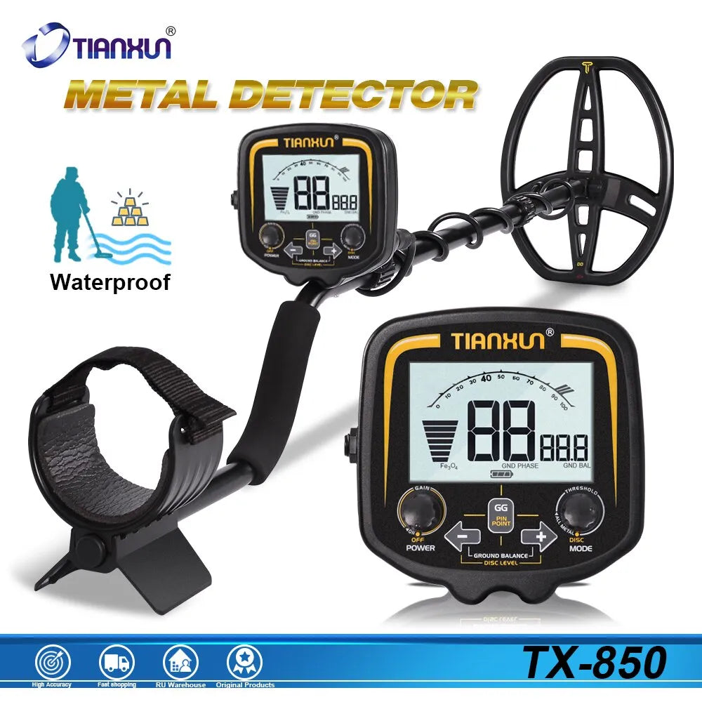  TX-850 Metal Detector Underground Professional Depth 2.5m Scanner Search Finder Gold Detector Treasure Hunter Pinpointer 11inch #