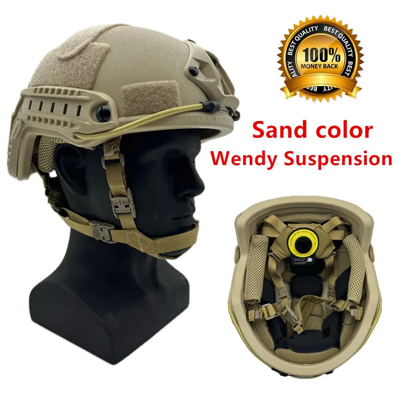  Ballistic ACH High Cut Tactical Helmet Kevla High Quality Ballistic Helmet NIJ IIIA FAST Wendy's Suspension Pad Ballistic Helmet 