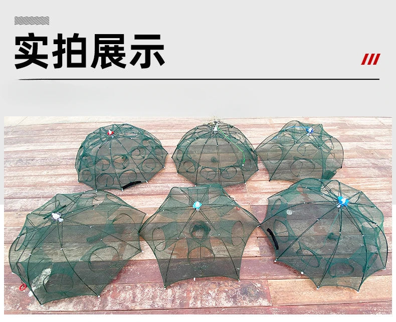  4/6/8Holes Fishing Net Folded Portable Hexagon Fish Network Casting Net Crayfish Shrimp Catcher Tank Trap China Cages Mesh Cheap 