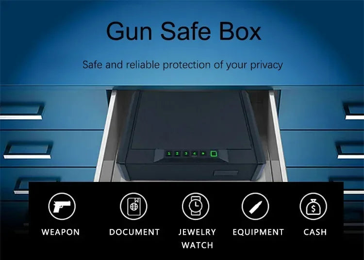   Biometric Slider Gun Safe for Handguns - Fast Access with Fingerprint   