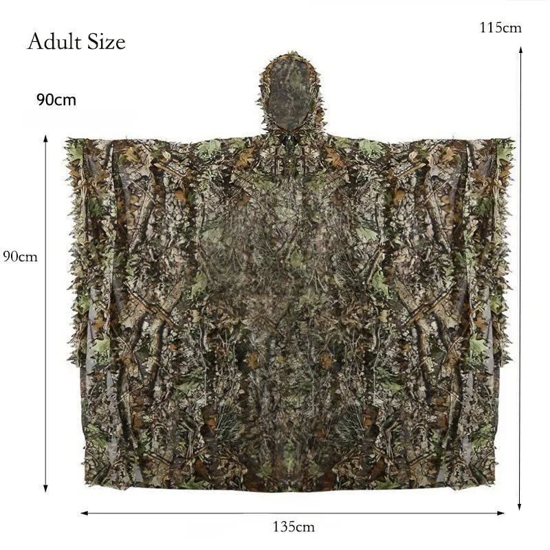   3D Maple Leaf Bionic Ghillie Yowie Birdwatch Camouflage Clothing    