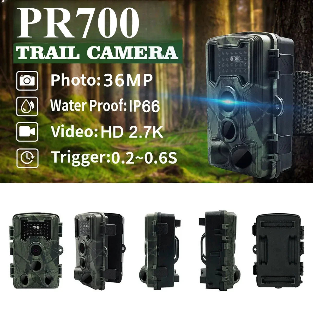   PR700 PRO Wireless 36MP Trail Camera – Wildlife Surveillance   