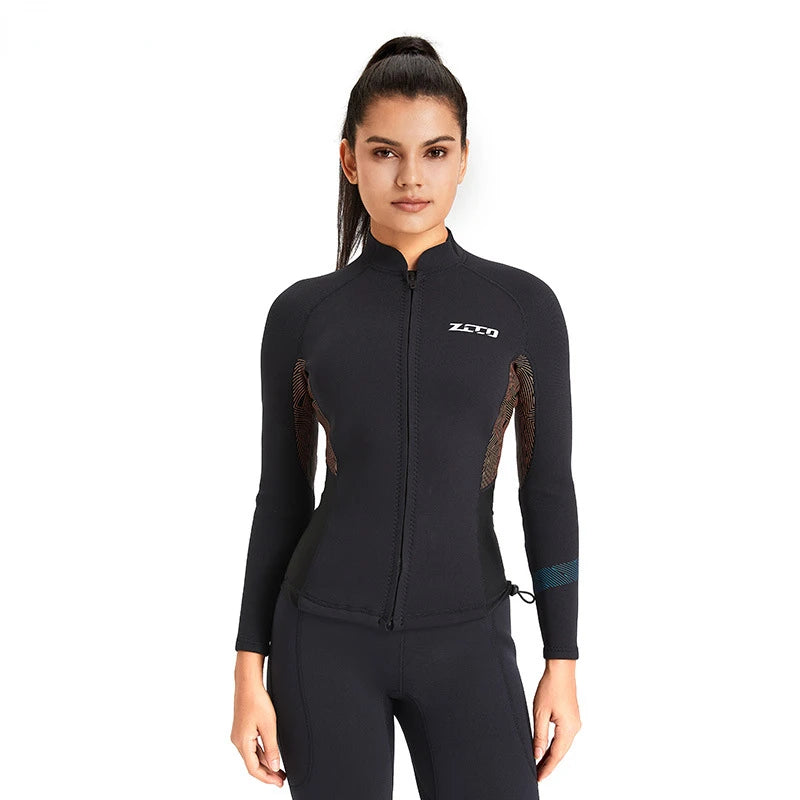   2MM/3MM Neoprene Wetsuit Jacket - Unisex, Durable & Flexible   