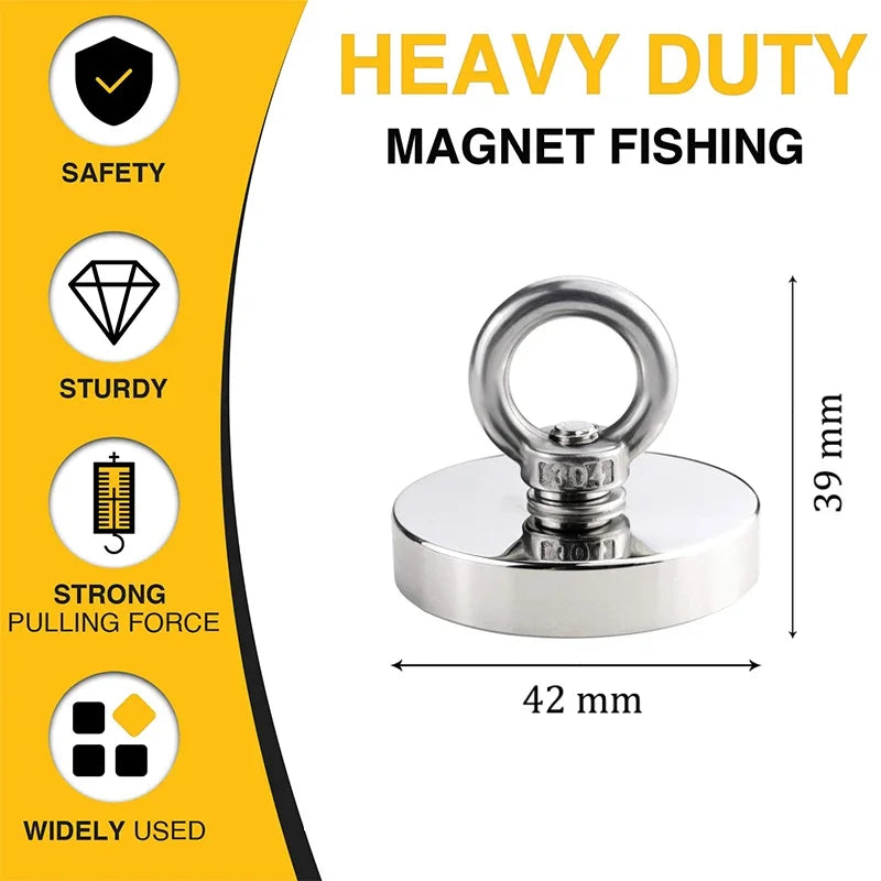   Super Strong Neodymium Fishing Magnets – Heavy-Duty Rare Earth Magnets   