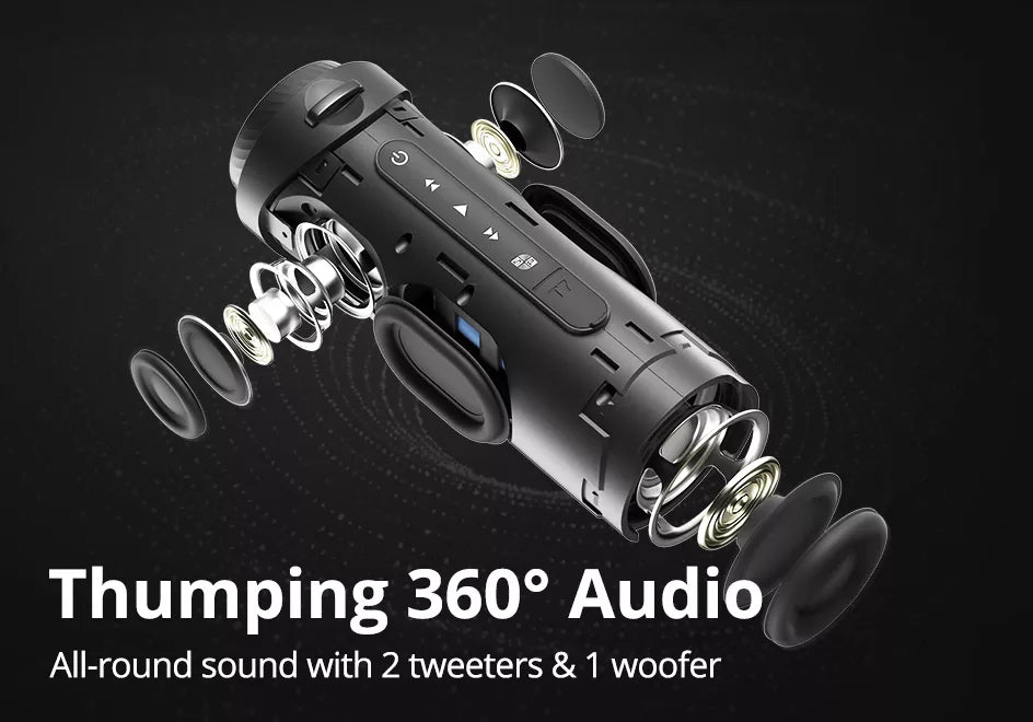    Bluetooth 5.3 Portable Speaker | 360° Sound & LED Lights   