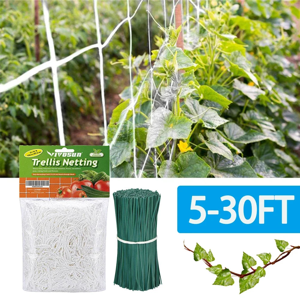   Heavy-Duty Garden Plant Trellis Netting - Support for Climbing Plants   