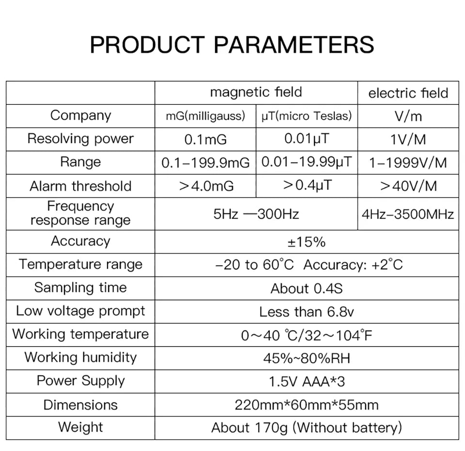 EMF Meter Professional Electromagnetic Field Radiation Detector 