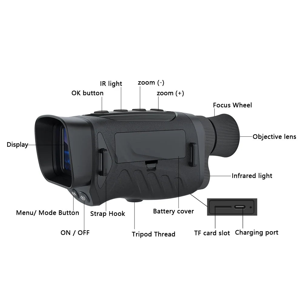   High-Definition Night Vision Digital Monocular - 2.5K UHD 40M Capture   