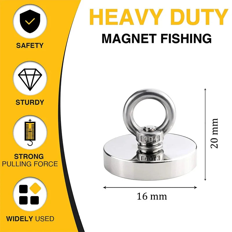   Super Strong Neodymium Fishing Magnets – Heavy-Duty Rare Earth Magnets   