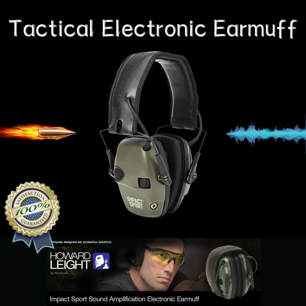   Electronic Shooting Earmuffs - Impact Sound Amplification & Protection   