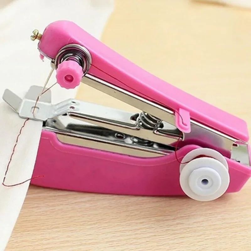  Portable Sewing Machine Mini Manual Handy Needlework Cordless Tools Stitch Sew Clothes Fabric Electric Sewing Machine #
