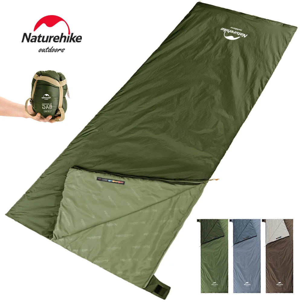  Naturehike Sleeping Bag LW180 Ultralight Cotton Sleeping Bag Waterproof Hiking Sleeping Bag Summer Outdoor Camping Sleeping Bag #