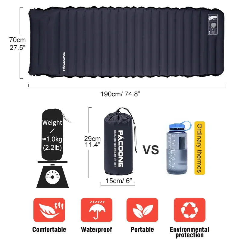  Outdoor Thicken Camping Mattress Ultralight Self-inflating Air Mattress Built-in Inflator Pump For Travel Hiking Fishing 