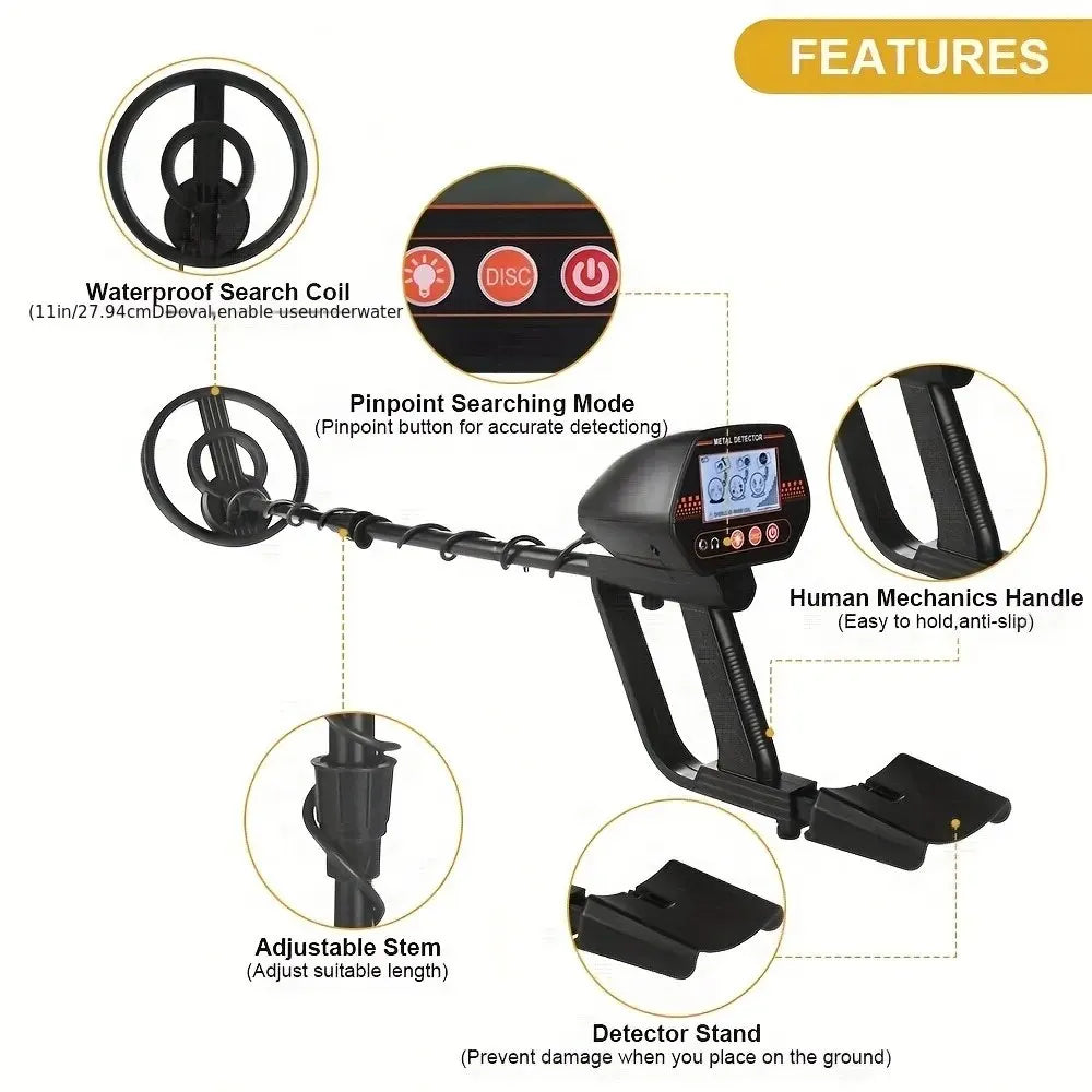   High-Sensitivity Beach Treasure Finder & Gold Metal Detector   