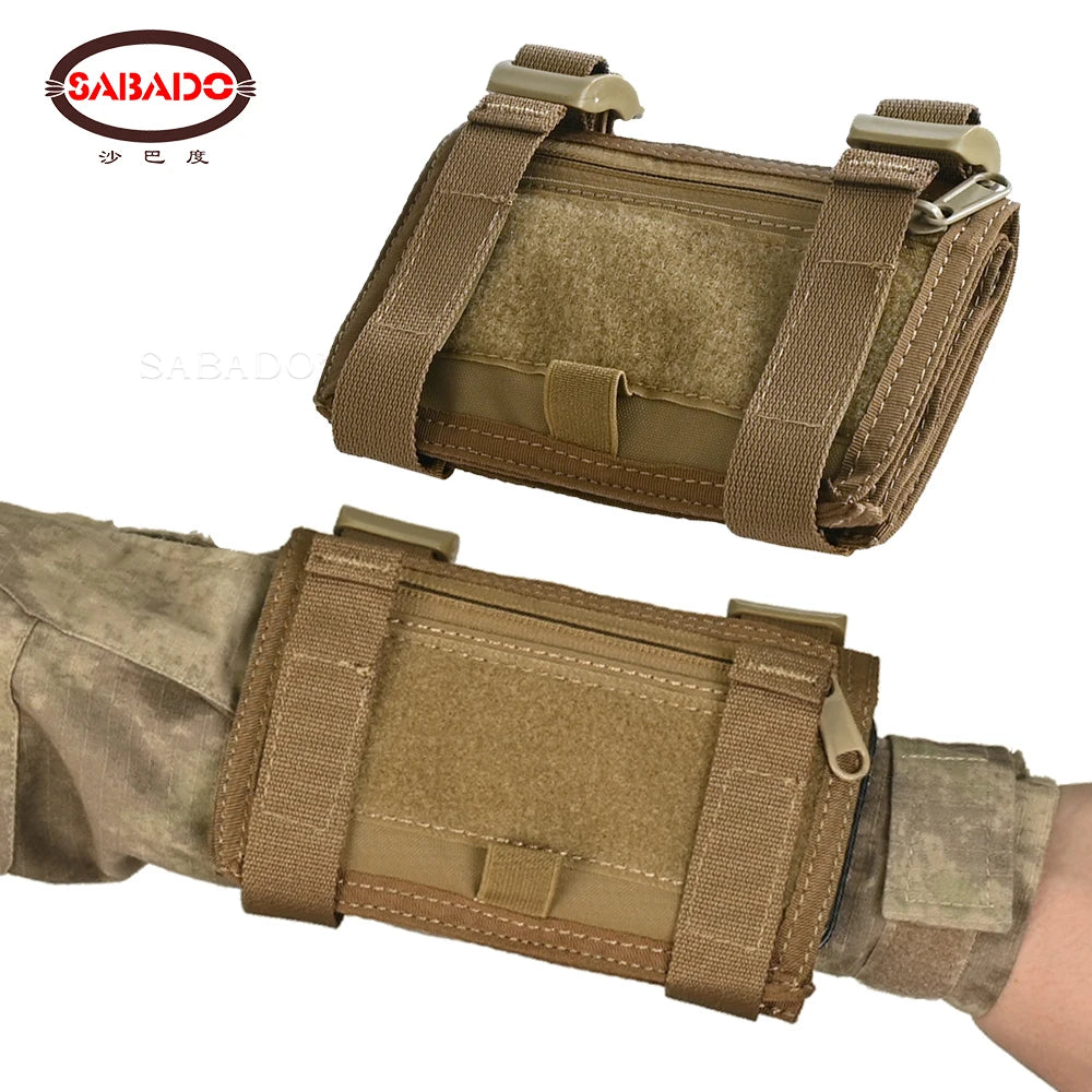  Tactical Gear Armband Sleeve QB Wrist Map Holder  Military Arm Pouch  DOPE Card Pack Outdoor Sport Running Mobile Phone Bag #