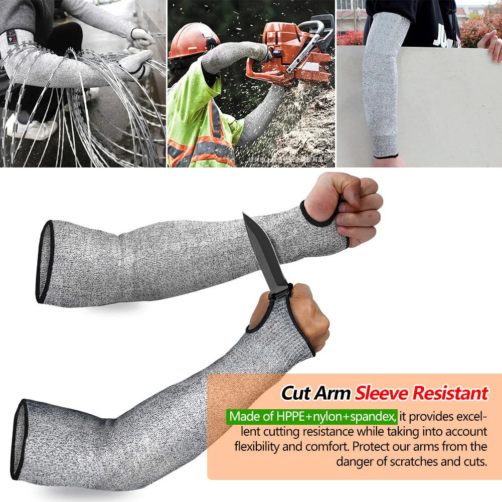   Level 5 Cut-Resistant Arm Sleeves – Anti-Puncture Protection   