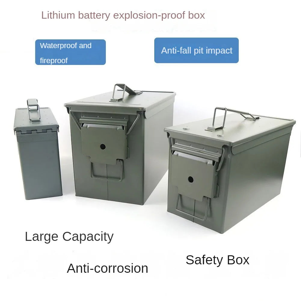   Metal Iron Lock Box - Explosion-Proof Ammunition Box   