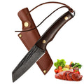   Handmade High Carbon Steel Chef Knife with Leather Sheath   